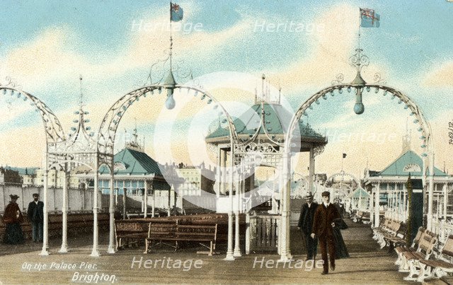 On the Palace Pier, Brighton, Sussex, c1900s(?). Artist: Unknown