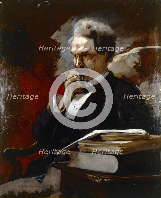 Portrait d'Henri Rochefort (Victor-Henri, marquis de Rochefort-Luçay, dit), journaliste..., 1879. Creator: Auguste Baud-Bovy.