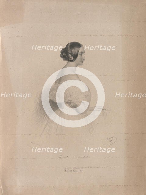 Portrait of the Opera singer Marietta Brambilla (1807-1875), 1839. Creator: Kriehuber, Josef (1800-1876).