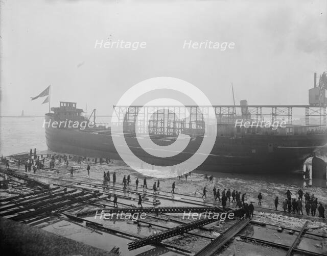 Str. F.P. Jones, after the launch, 1913 Mar 8. Creator: Unknown.