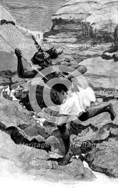 Sketches in the island of Formosa: first sight of an aboriginal savage, 1890. Creator: Unknown.