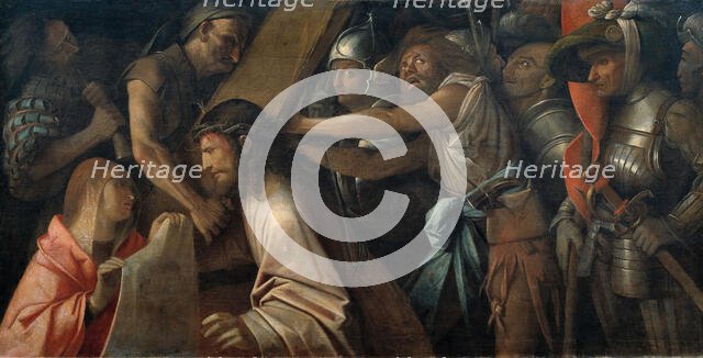 Christ meets Saint Veronica, c1535-1540. Creator: Cariani, Giovanni (ca. 1485-1547).