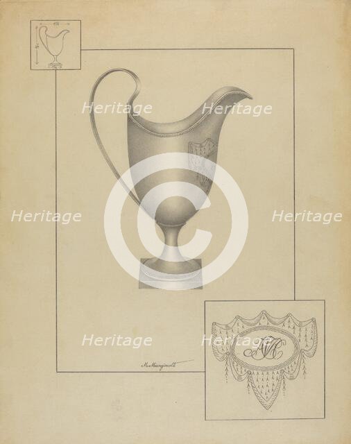 Silver Creamer, c. 1937. Creator: Matthew Mangiacotti.