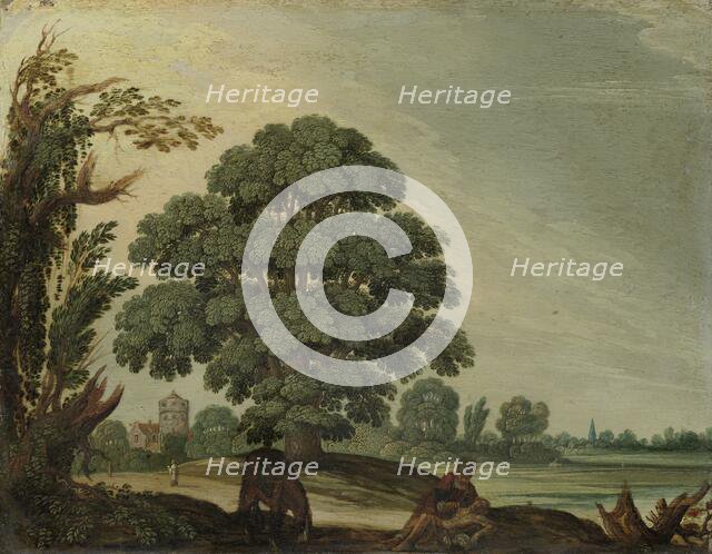 Landscape with the Good Samaritan, 1600-1660. Creator: Follower of Adam Elsheimer.