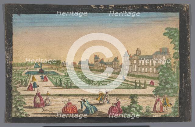 View of the garden and the Palais de Fontainebleau, 1700-1799. Creator: Anon.
