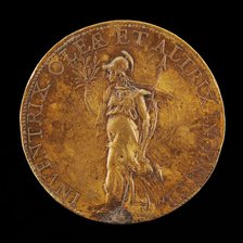 Minerva Holding an Olive Branch and a Spear [reverse], 1574. Creator: Gaspare Romanelli.