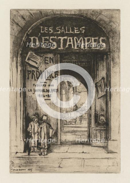 Les Salles dEstampes en Province, 1877. Creator: Félix Hilaire Buhot (French, 1847-1898).