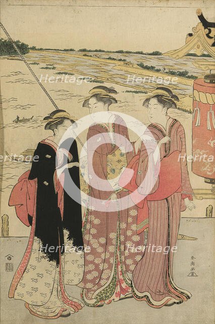 Visit to the Masaki Inari Shrine, 1786. Creator: Katsukawa Shuncho.