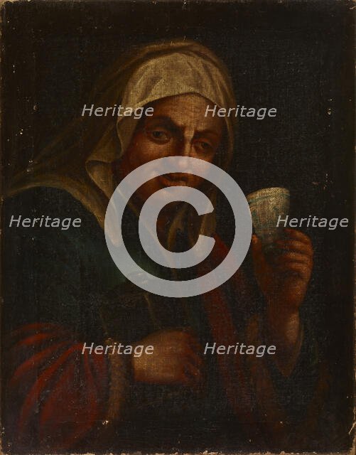 Old Woman with a Mug, 18th century. Creator: Unknown.