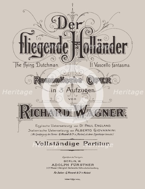 Der fliegende Holländer (The Flying Dutchman), Berlin, Adolph Fürstner, ca 1887.