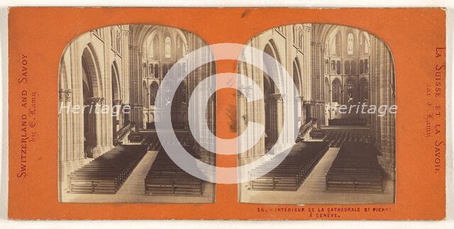 Interieur de la Cathedrale St. Pierre a Geneve, 1855-1865. Creator: E Lamy.