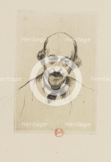 Portrait of the composer and numismatist Henry Cohen (1806-1880), 1878. Creator: Desboutin, Marcellin Gilbert (1823-1902).