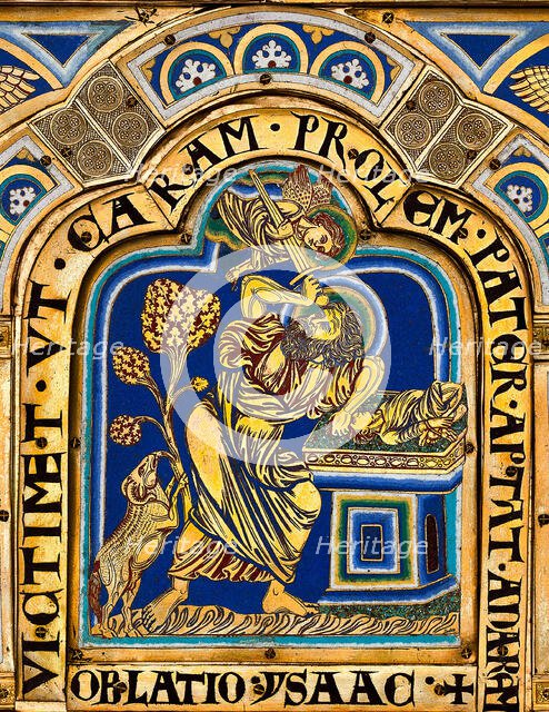 The Verdun Altar: The Sacrifice of Isaac, 1181. Creator: Nicholas of Verdun (ca 1130/40-after 1205).