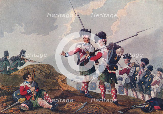 'Bravery of a Piper of the 11th Highland Regiment, at the Battle of Vimiera', c1820 (1909). Artist: Clark & Dubourg.