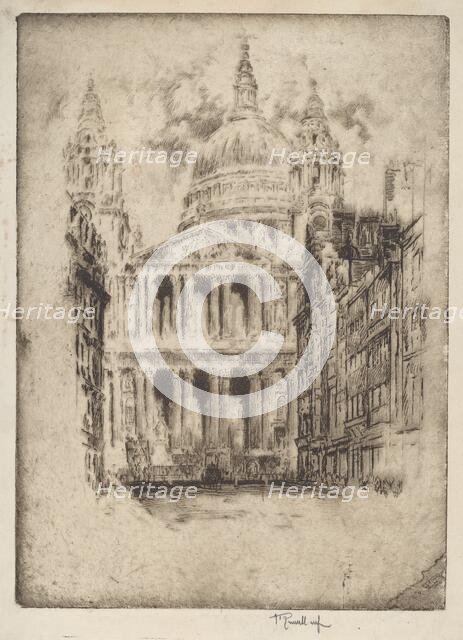 St. Paul's, Fleet Street, London, 1905. Creator: Joseph Pennell.