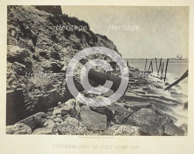 Exterior View of Fort Sumpter, 1866. Creator: George N. Barnard.