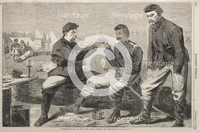 Thanksgiving Day in the Army - After Dinner: The Wish-Bone, 1864. Creator: Winslow Homer (American, 1836-1910).