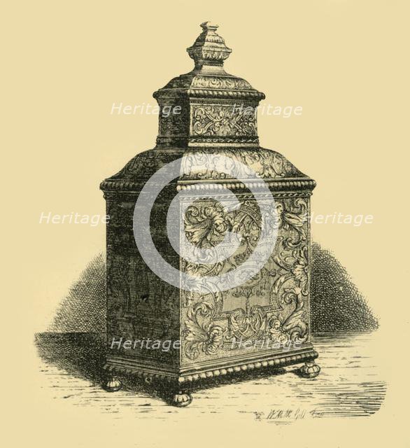 Silver tea caddy, 1716, (1881). Creator: W. M. McGill.