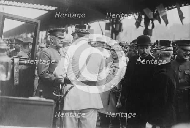 General Pershing, Gen. Pelletier, Gen. Dumas, Rene Besnard,  13 Jun 1917. Creator: Bain News Service.