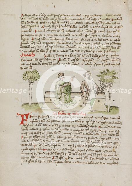 A Woman Speaking to a Horseman; Fables, third quarter of 15th century. Creator: Unknown.