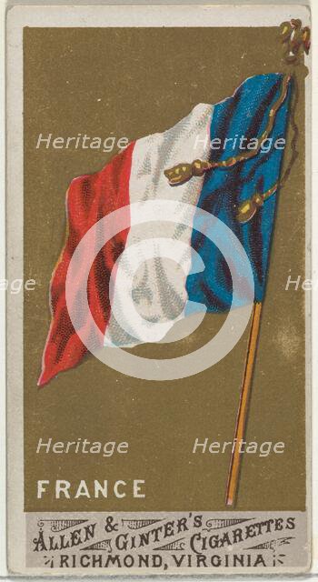 France, from Flags of All Nations, Series 1 (N9) for Allen & Ginter Cigarettes Brands, 1887. Creator: Allen & Ginter.