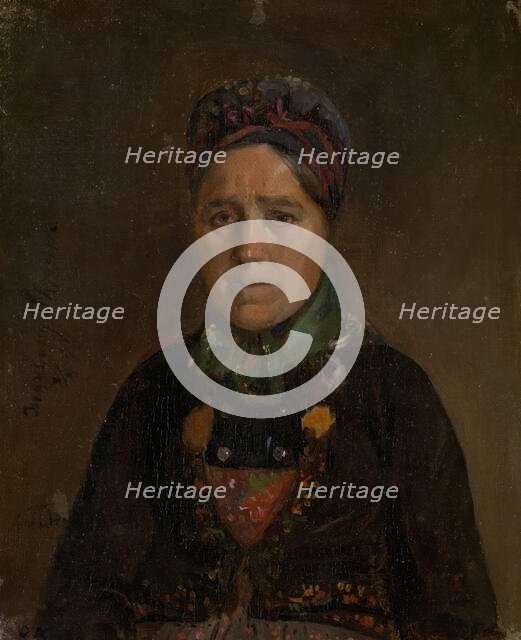 Portrait of Ingeborg Skjonne from Numedal, 1848. Creator: Adolph Tidemand.