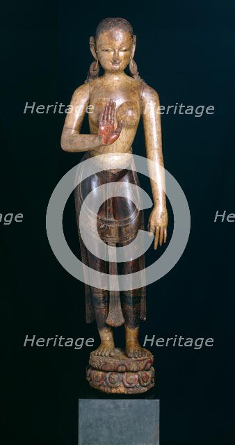 Goddess Tara with Hand in Gesture of Reassurance (Abhayamudra), 15th century. Creator: Unknown.