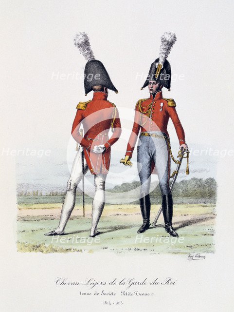 'Chevau-Légers de la Garde du Roi, Tenue de Socièté and Petite Tenue', 1814-15. Artist: Eugene Titeux