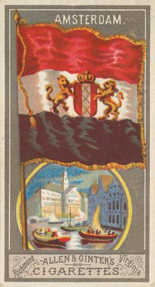 Amsterdam, from the City Flags series (N6) for Allen & Ginter Cigarettes Brands, 1887. Creator: Allen & Ginter.