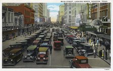 Main Street, Houston, Texas, USA, 1928. Artist: Unknown