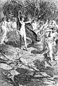 Sketches from the...Exhibitions: "The Witches’ Dance", G. P. Jacomb Hood, Royal Academy, 1890.  Creator: Unknown.