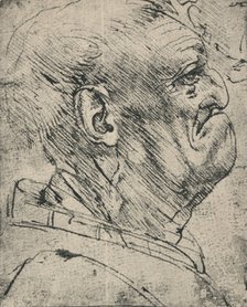 'Grotesque Profile of a Man to the Right', c1480 (1945). Artist: Leonardo da Vinci.