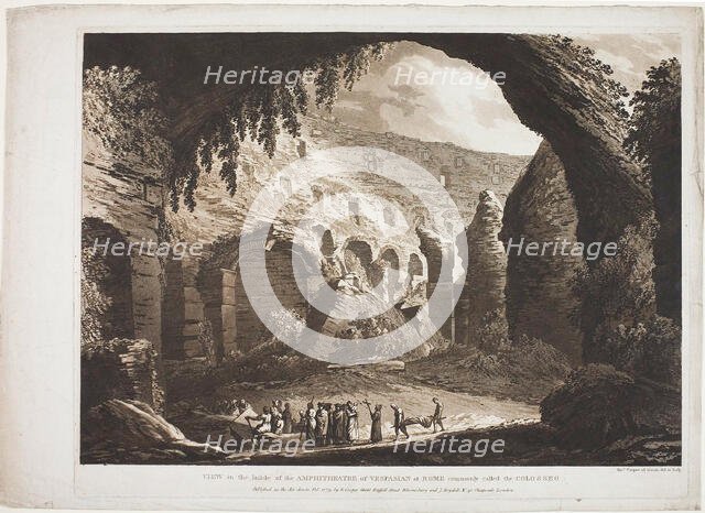 View of the Inside of the Amphitheatre of Vespasian at Rome (called the "Colosseo"), 1779. Creator: Richard Cooper.
