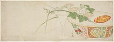 Plants, Porcelain Bowl, and Glass Goblet, Japan, c. 1789. Creator: Shunsho.