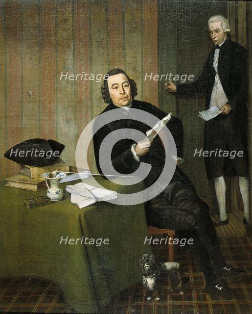 Wernerus Köhne  (1725/26-88), Notary of Haarlem, with his Clerk Jan Bosch, 1787. Creator: Wybrand Hendriks.
