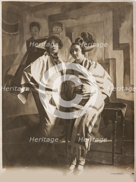 Sonia Delaunay in her studio , c. 1924. Creator: Anonymous.