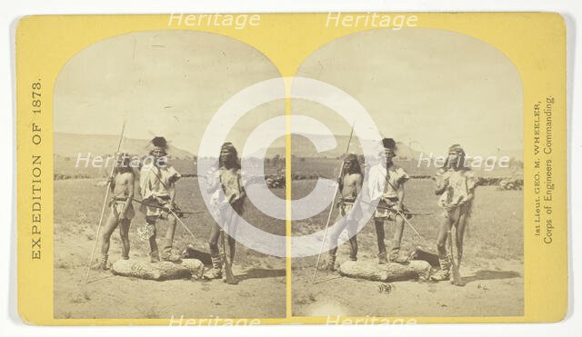 Apache Indians, as they appear ready for the war-path, 1873. Creator: Tim O'Sullivan.