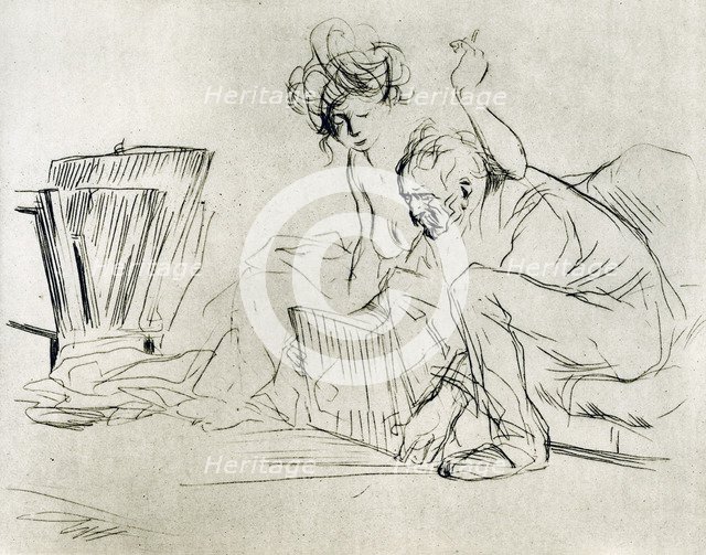 'The Model at Rest', 1925.Artist: Jean Louis Forain