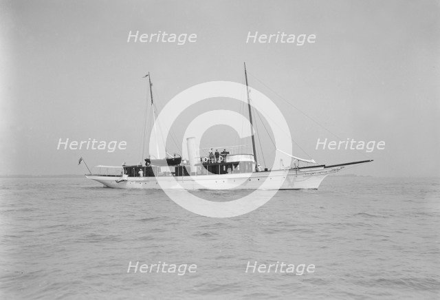 The steam yacht 'Cecilia' under way, 1912. Creator: Kirk & Sons of Cowes.