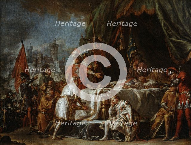 'Funeral rites for Bertrand Duguesclin, Constable of France', late19th/early 20th century. Artist: Jean-Jacques Baptiste Brunet