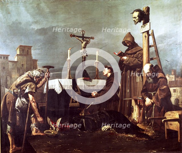 Beheading of Don Alvaro de Luna, oil by José Rodriguez de Losada.