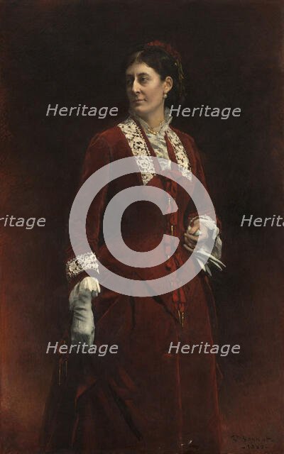 Portrait of Madame Georges Ehrler, 1880. Creator: Leon Joseph Florentin Bonnat.