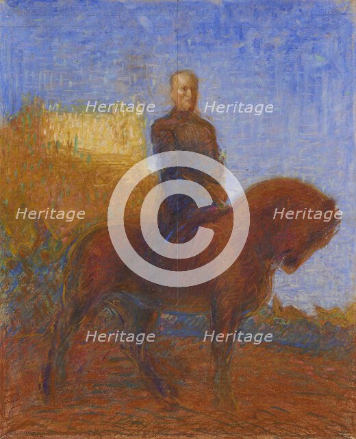 Duce on horseback. Creator: Nomellini, Plinio (1866-1943).