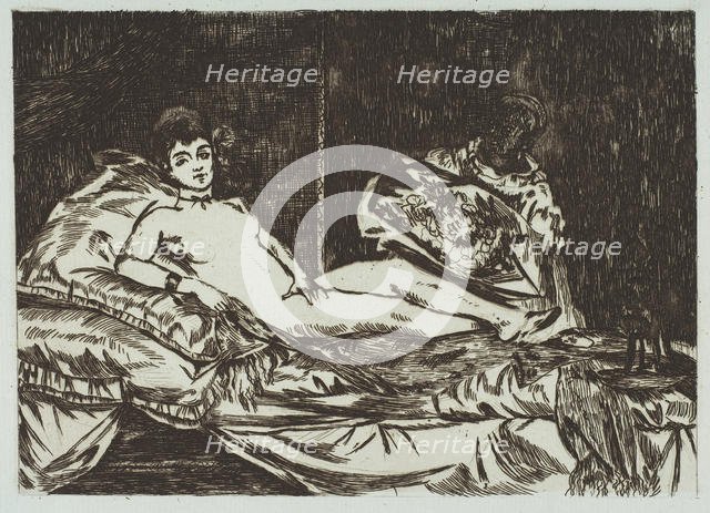 Olympia (large plate), January-May 1867. Creator: Edouard Manet.
