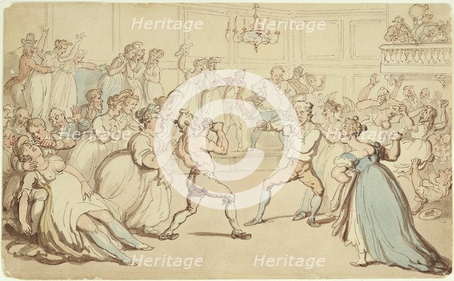 'Kicking up a Breeze'. Artist: Thomas Rowlandson