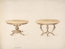 Designs for Two Round Tables, early 19th century. Creator: Anon.