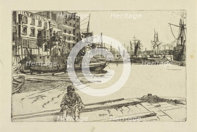 Eagle Wharf (Tyzac Whiteley and Co.), 1859. Creator: James Abbott McNeill Whistler.