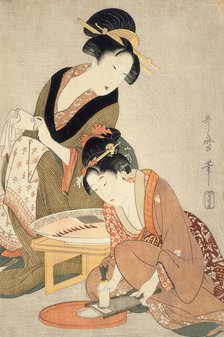 Preparing Raw Fish, 18th century. Creator: Kitagawa Utamaro.