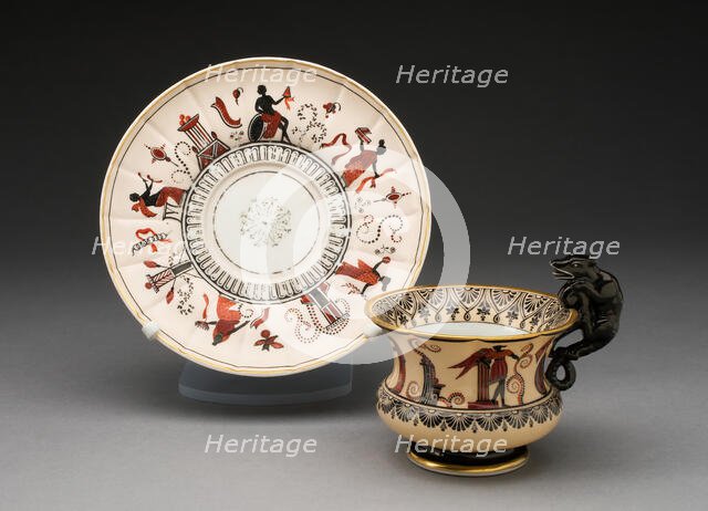 Cup and Saucer, Saint Petersburg, 1825/55. Creator: Russian Imperial Porcelain Factory.