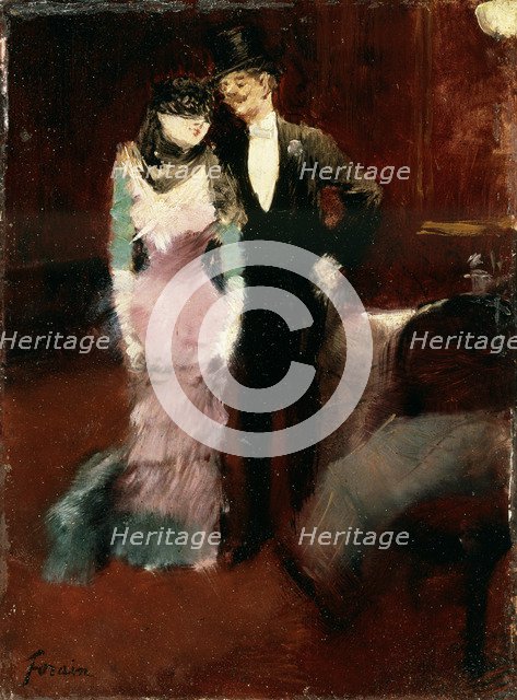 'Leaving a Masquerade Ball at the Paris Opera', late 19th or early 20th century.  Artist: Jean Louis Forain